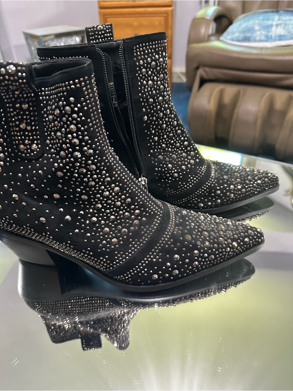 Black Studded Women's Ankle Boots - Designer Style